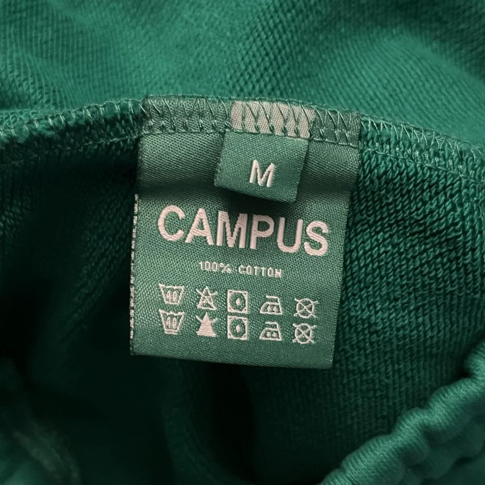 Campus Sweatpants Mens Medium Green Flame Studded Graphic Zip Pocket Fleece